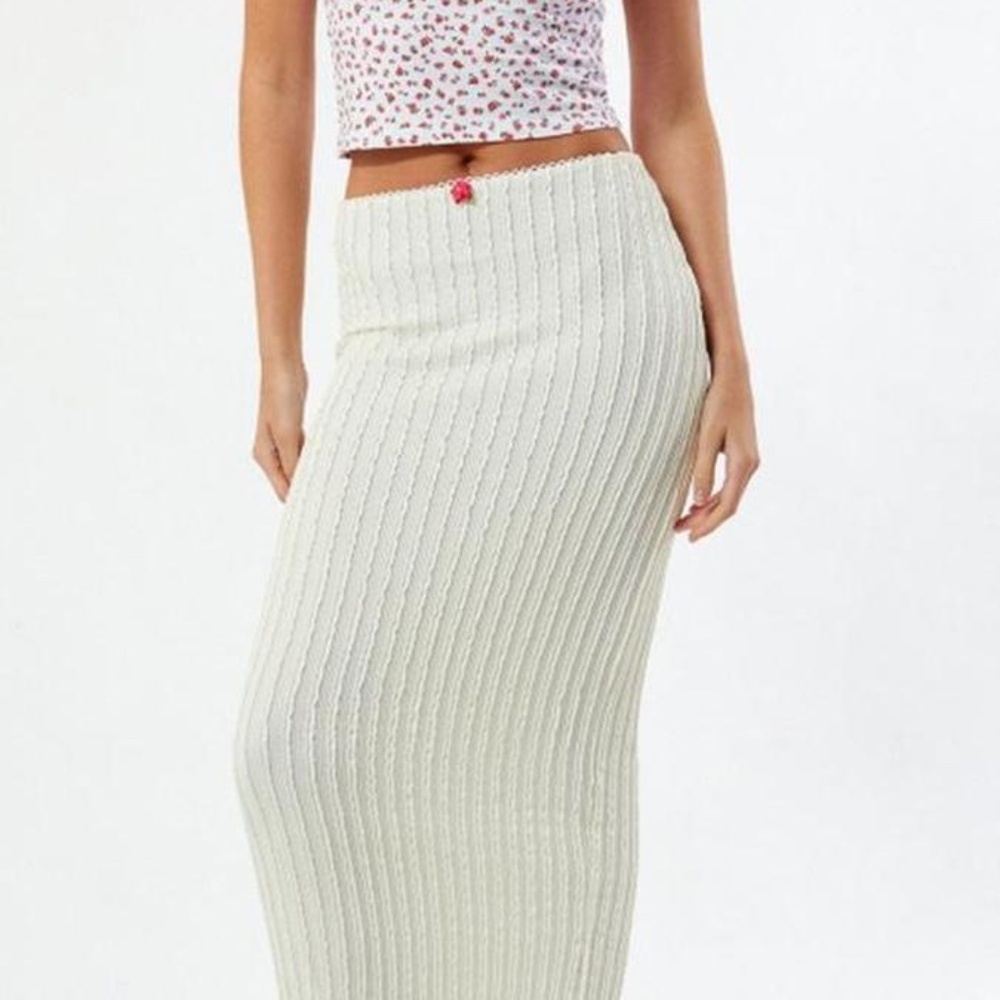 Cream lacy maxi skirt